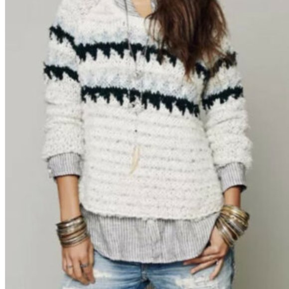 Free People Fuzzy Fair Isle Snowflake 